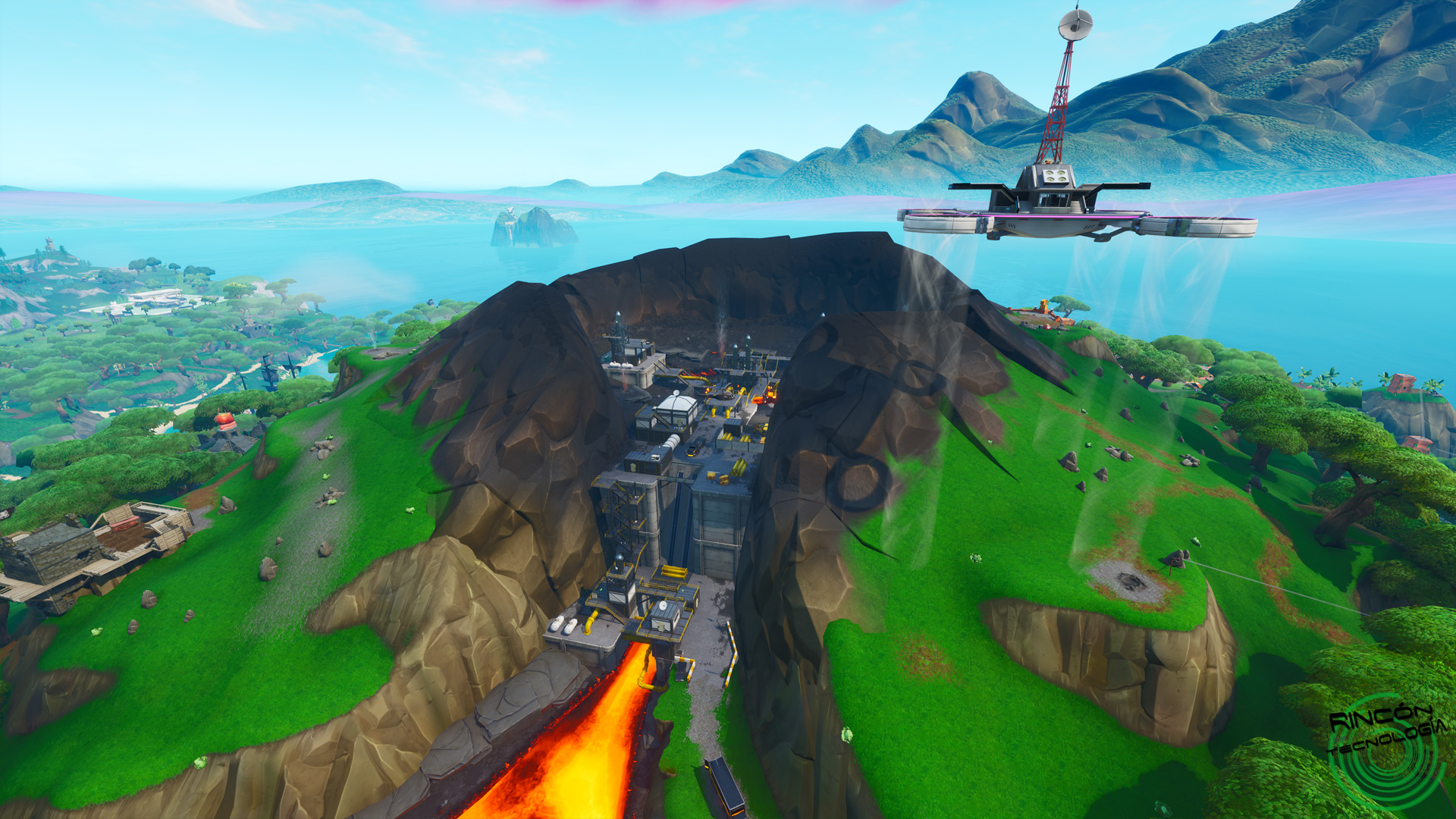 Novedades Temporada 9 De Fortnite Rincon De La Tecnologia - el volcan se ha convertido en unas instalaciones del gobierno de fortnite esto lo vemos ya que tienen los edificios caracteristicos de la organizacion